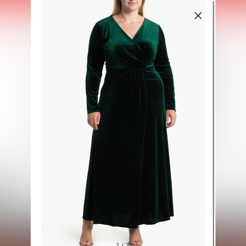 Rosalie Long Sleeve Velvet Maxi Dress Brand New Size 2X